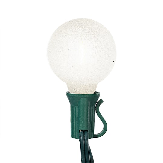 Vickerman 12ct Pure White LED Iced G40 Lights, 12 ft